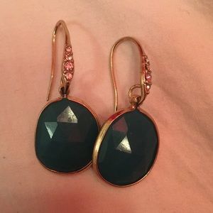 Elegant Green Earrings With Crystals